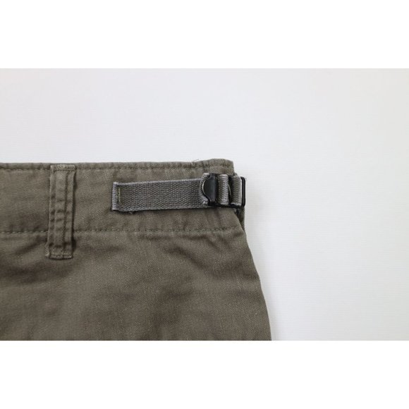 Vintage 90s Streetwear Mens 36 Faded Above Knee Cargo Shorts Green Cotton USA - Picture 12 of 13